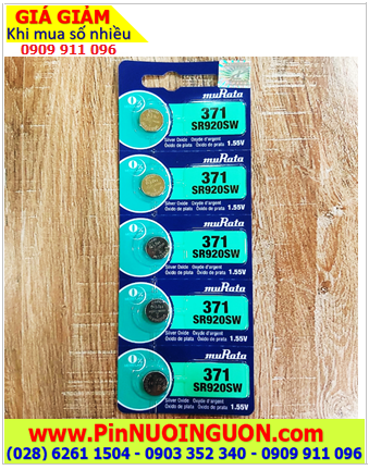 COMBO 01 vỉ 5viên Pin đồng hồ 1.55v Silver Oxide MuRata SR920SW (Pin 371) chính hãng _Giá 119.000/Vỉ